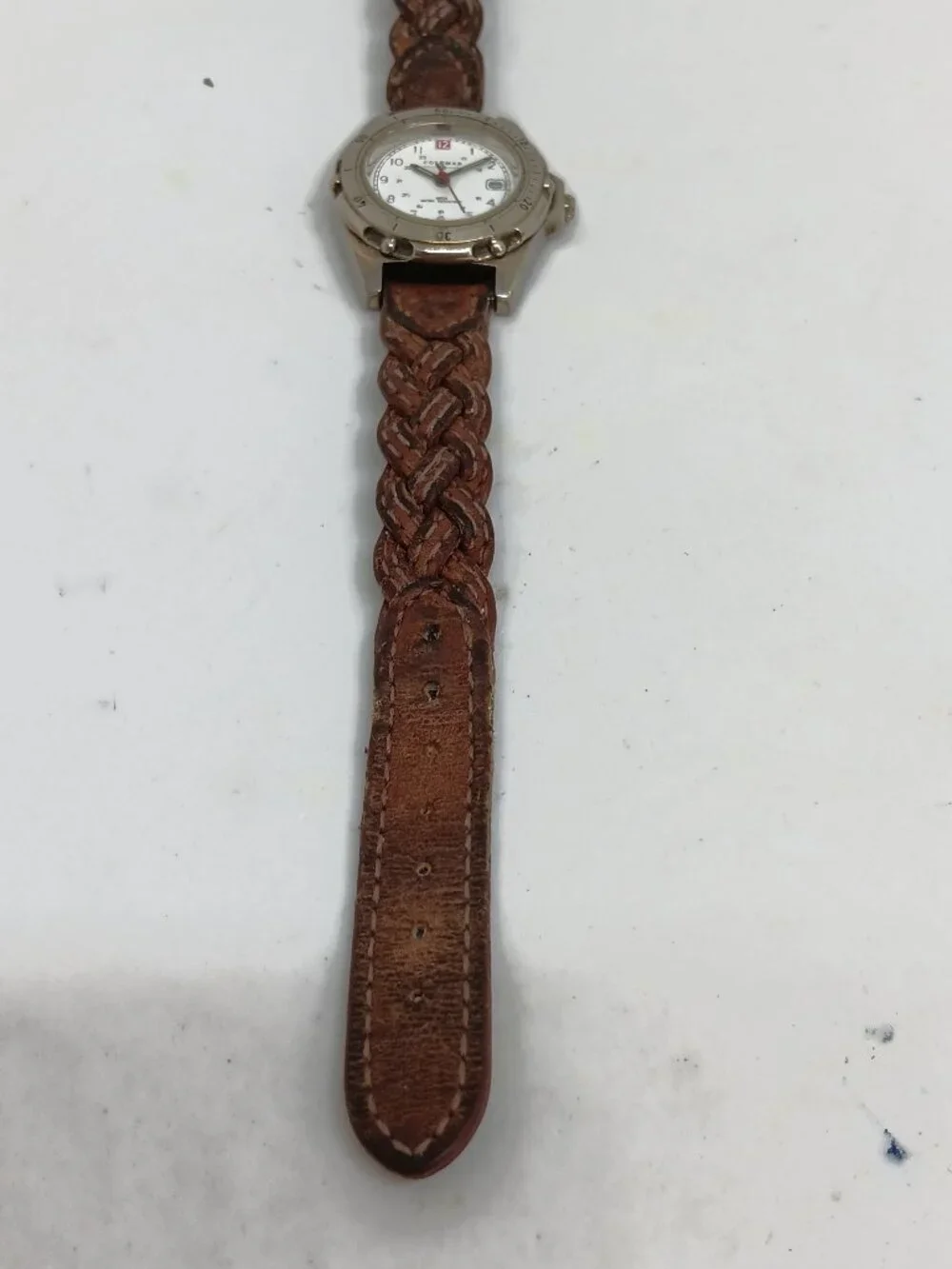 Coleman 40-014 Women's 29mm White Dial Silver Tone Date Watch NEW BATTERY